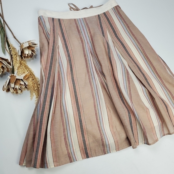 Banana Republic Cream Tan Orange Stripe Skirt 2 - Picture 11 of 14